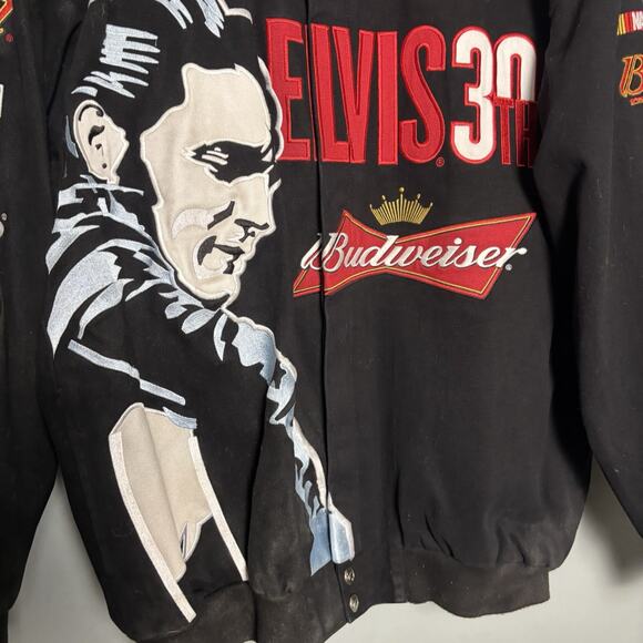 Vintage Elvis Presley NASCAR Dale Earnhardt Jr Stadium Pit Crew Jacket Logo XL - Picture 5 of 16